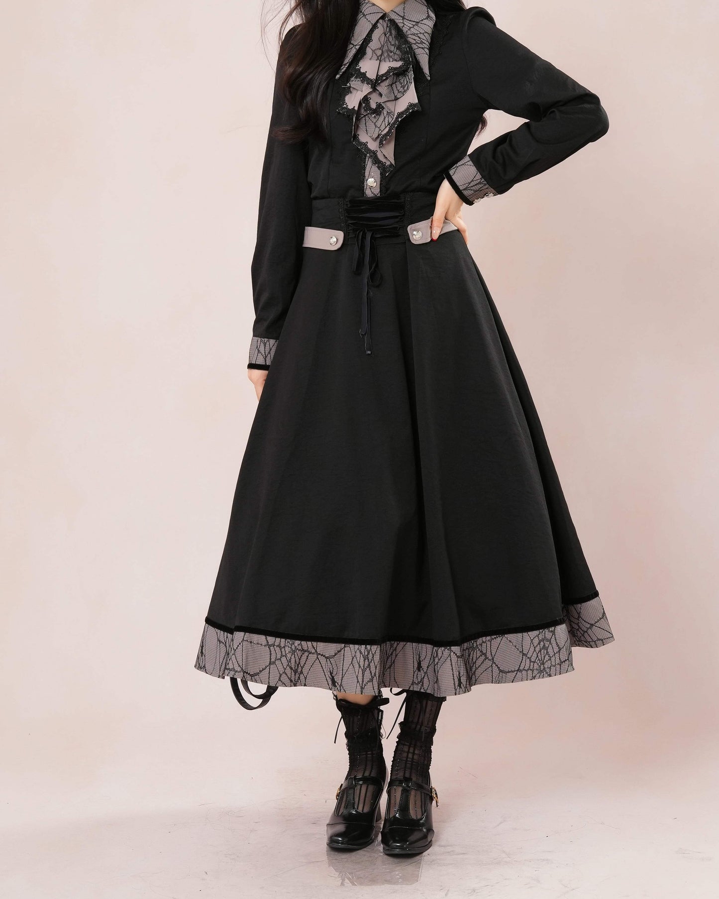 【2点セット】《クラシカルに、美しく。》静寂をまとう黒の舞踏会セットアップ