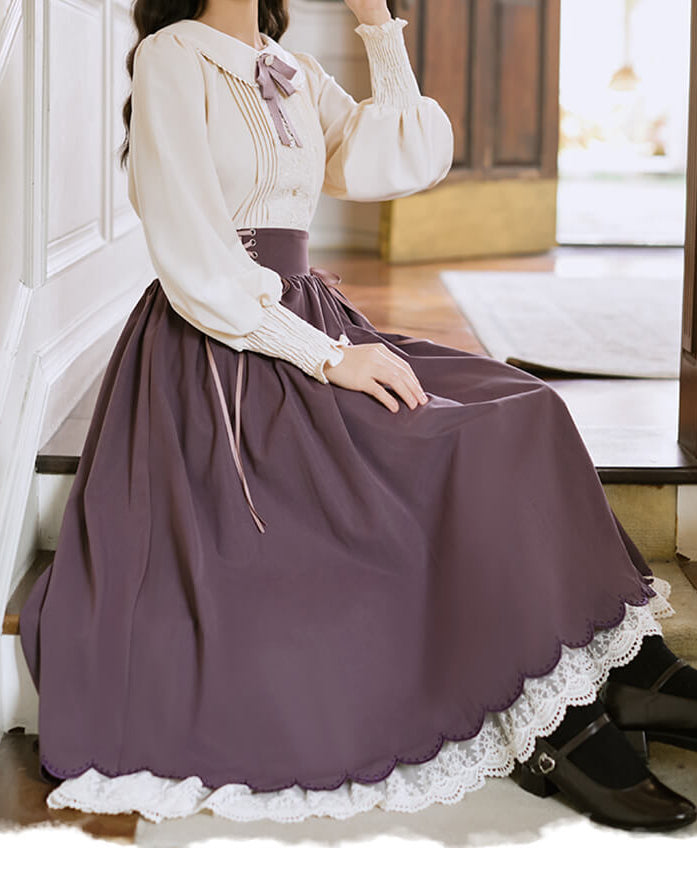 【ブラウスとスカートの2点セット】森のプリンセスのロマンティックセットアップ（全5色）