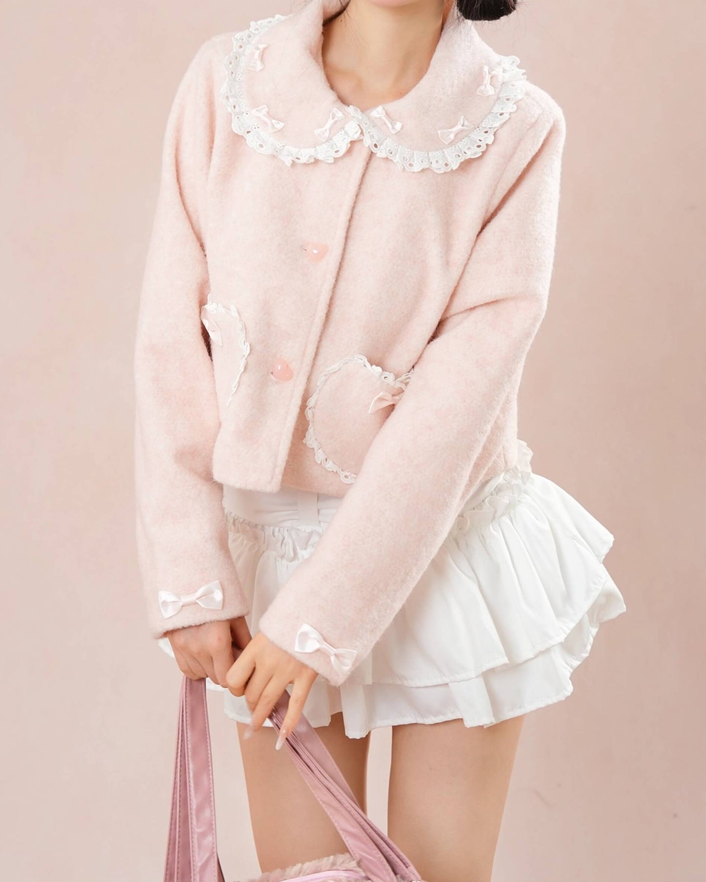 【"かわいい"をぎゅっと詰め込みました】心ときめく淡雪のハートコート