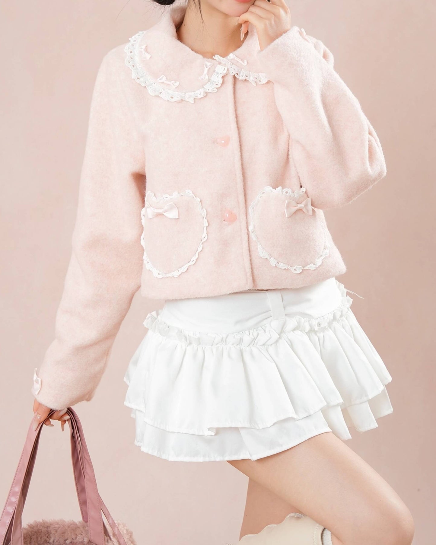 【"かわいい"をぎゅっと詰め込みました】心ときめく淡雪のハートコート