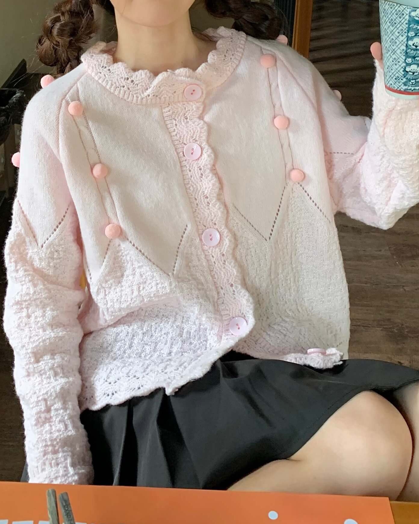 【ふわふわニット】夢見るパティシエの休日カーディガン（全3色）