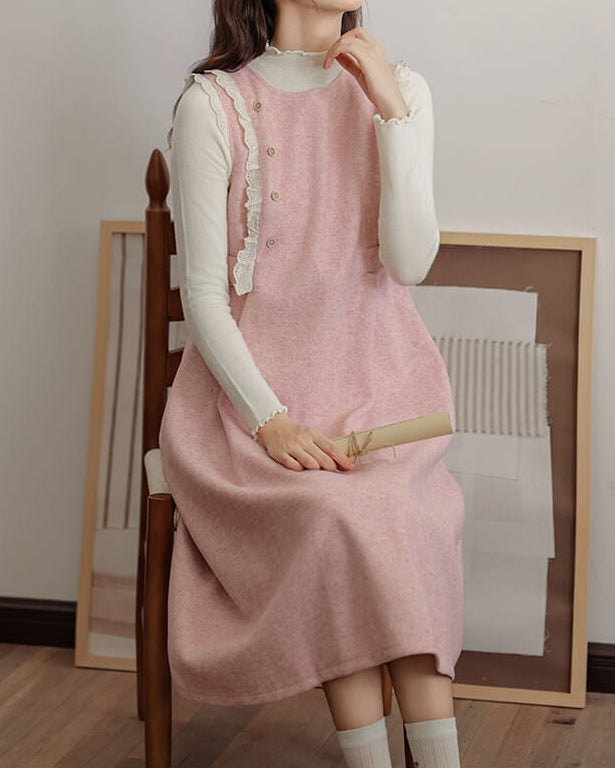 《ジャンパースカートとトップスの2点セット》淡く甘い夢を編むプリンセスワンピース