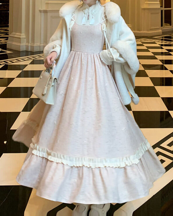 《大人ガーリーな主役ワンピース》木漏れ日に揺れる花畑ワンピース