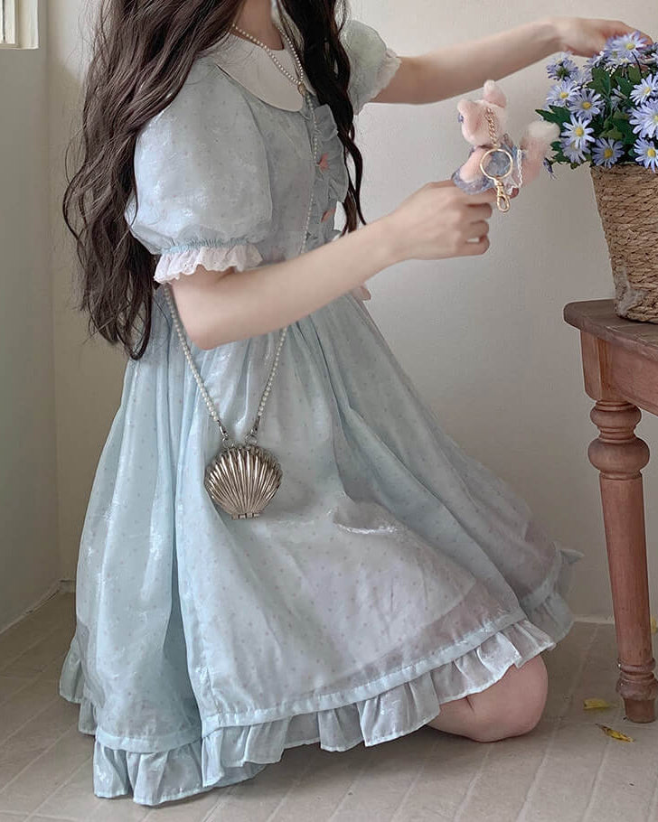 《儚げガーリー》花咲く午後のティーパーティーワンピース