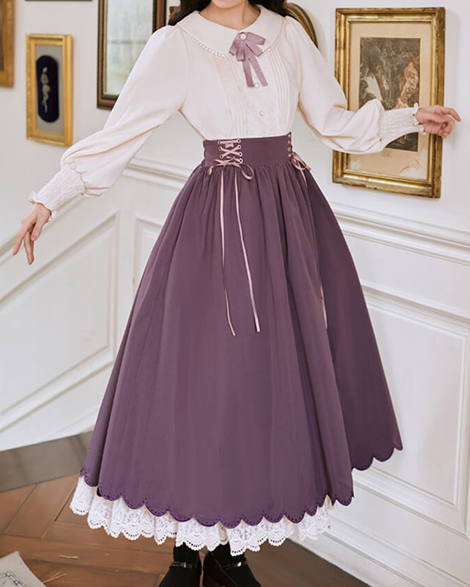 【ブラウスとスカートの2点セット】森のプリンセスのロマンティックセットアップ（全5色）