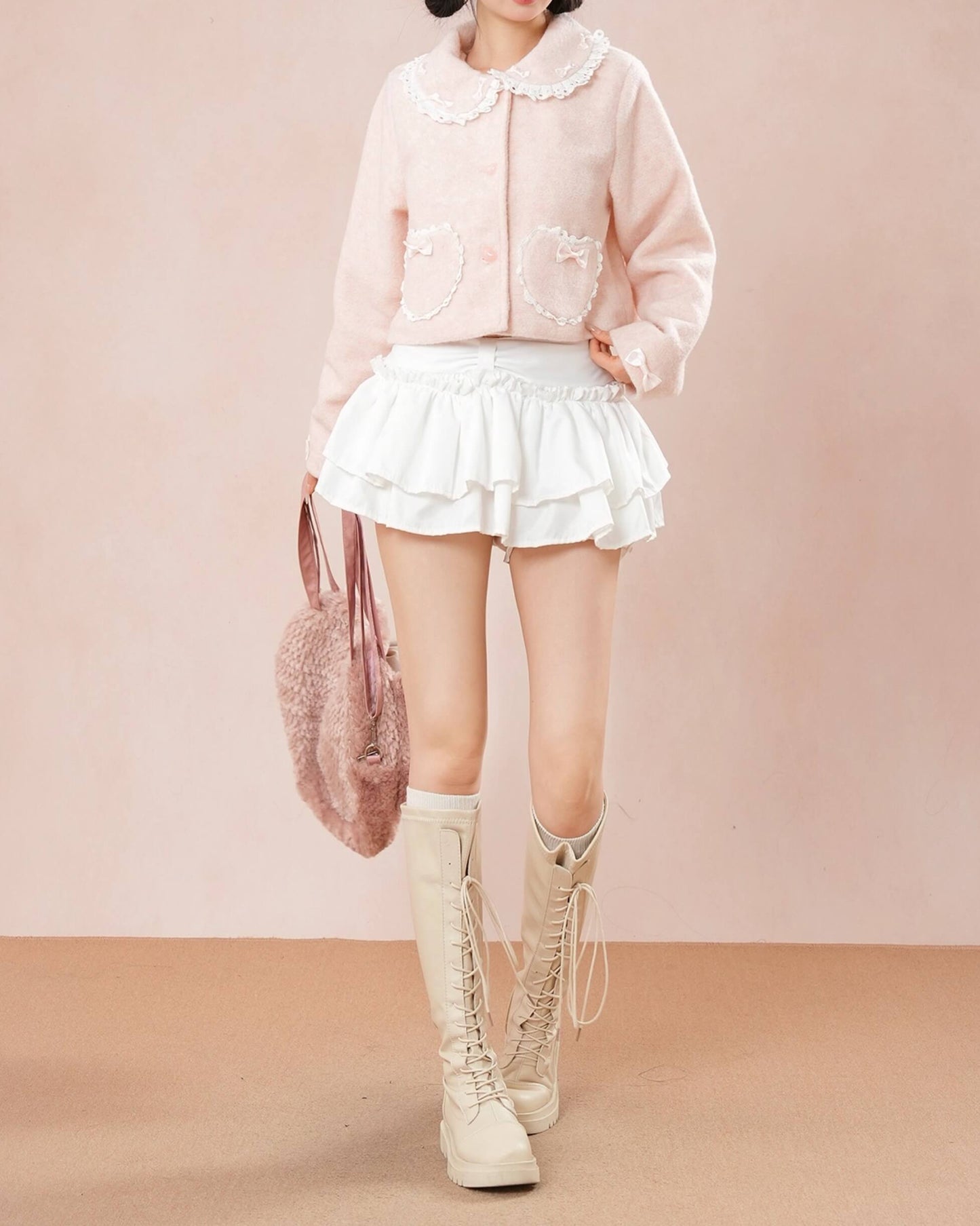 【"かわいい"をぎゅっと詰め込みました】心ときめく淡雪のハートコート