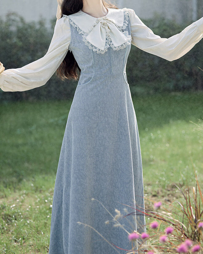 【ブラウスとジャンパースカートの2点セット】静かな庭園に佇むプリンセスワンピース