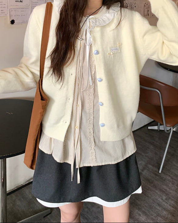 ときめきを運ぶ小さなハートの物語カーディガン（全3色）
