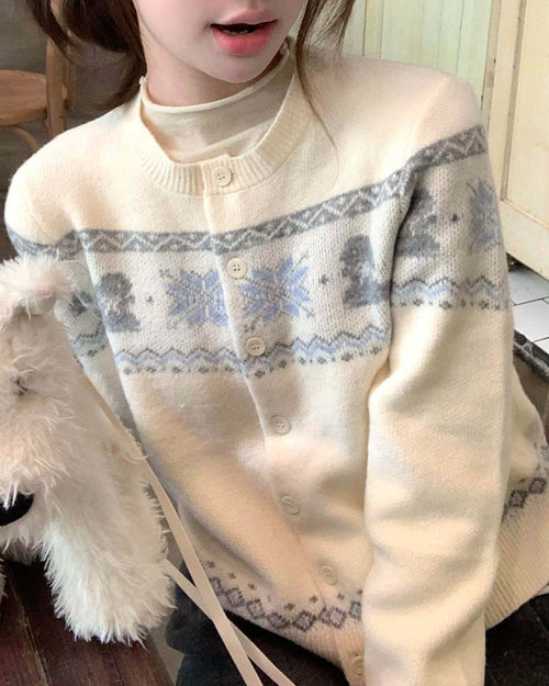 【ふわっと包み込む幸せニット】恋する午後のスノーティーカーディガン