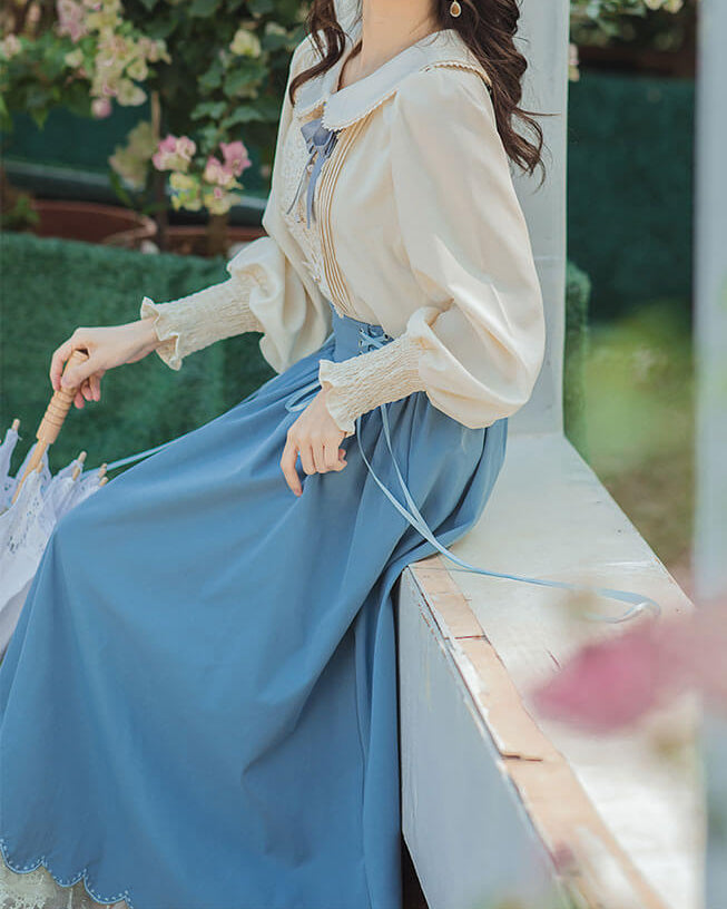 【ブラウスとスカートの2点セット】森のプリンセスのロマンティックセットアップ（全5色）