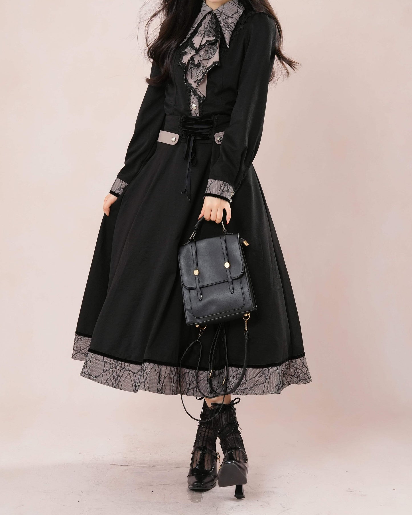 【2点セット】《クラシカルに、美しく。》静寂をまとう黒の舞踏会セットアップ