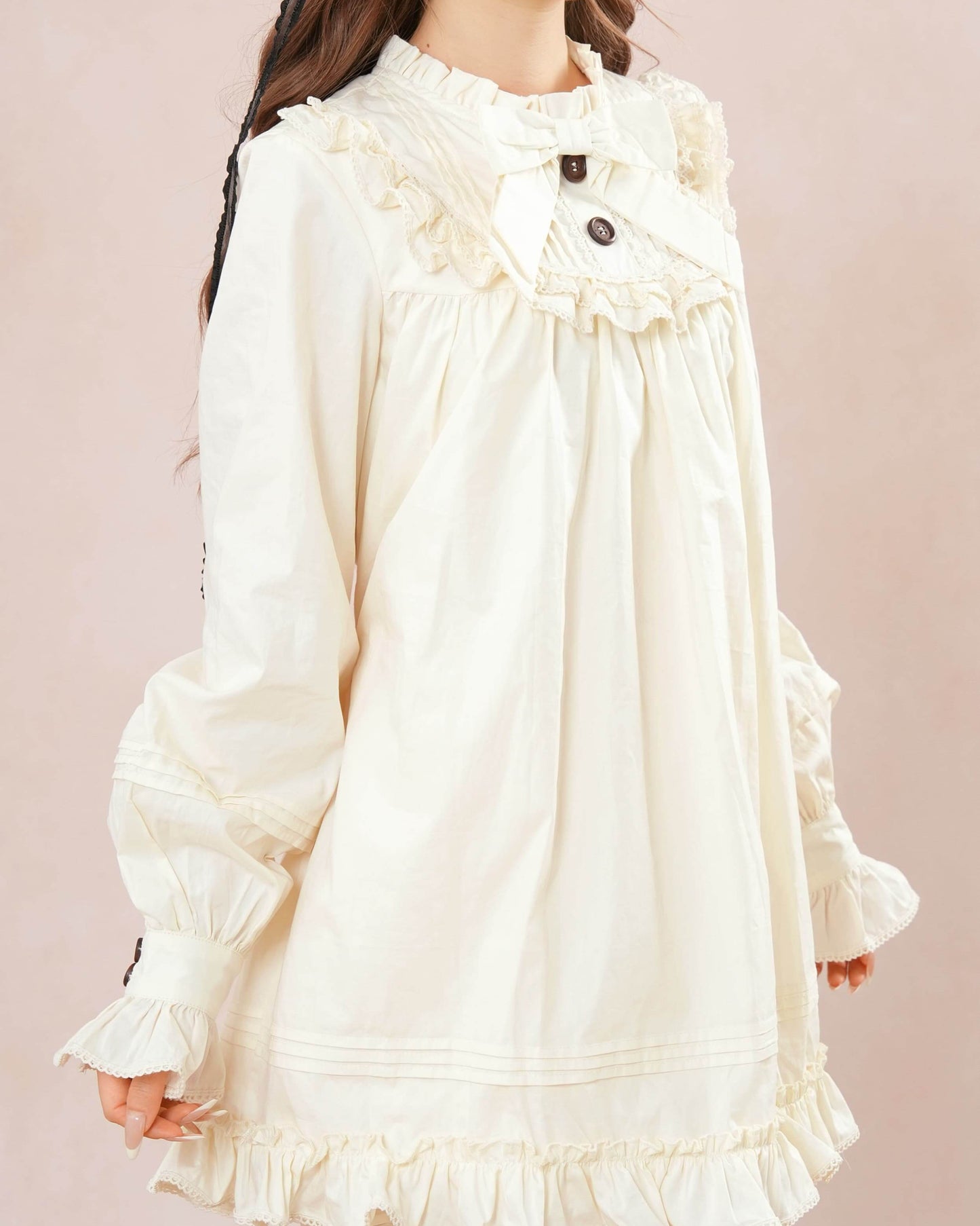 【ワンピースとペチコートの2点セット】夢見る天使のティアードワンピース（全2色）