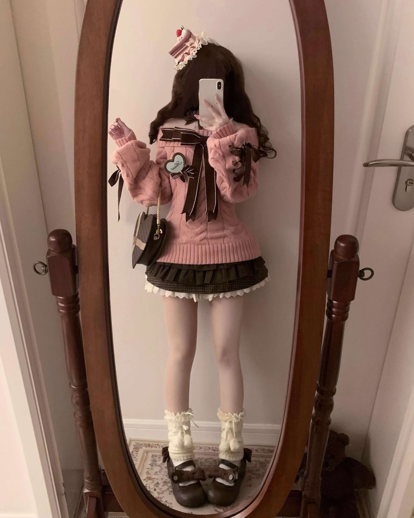 【スイーツのような可愛さ】夢見るパティシエのショコラリボンニット（全5色）