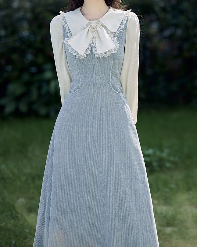 【ブラウスとジャンパースカートの2点セット】静かな庭園に佇むプリンセスワンピース