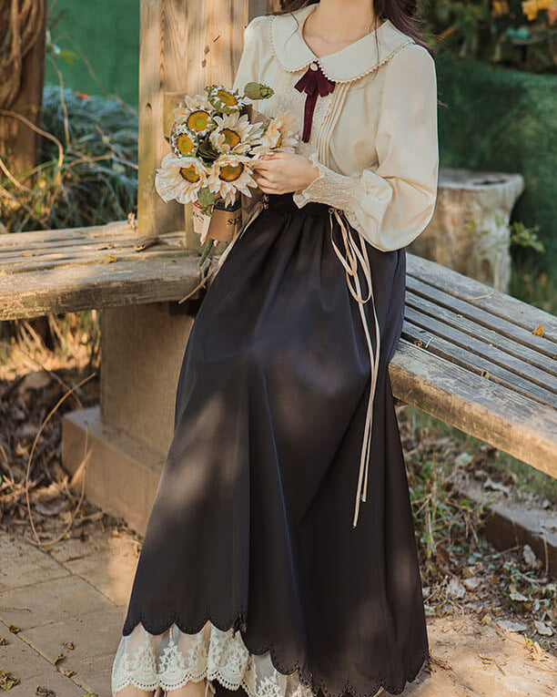 【ブラウスとスカートの2点セット】森のプリンセスのロマンティックセットアップ（全5色）