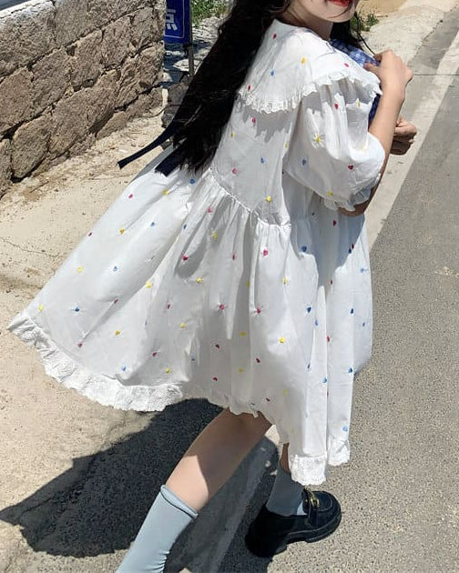 《着心地ふんわり》ときめきを散りばめたシュガーハートワンピース