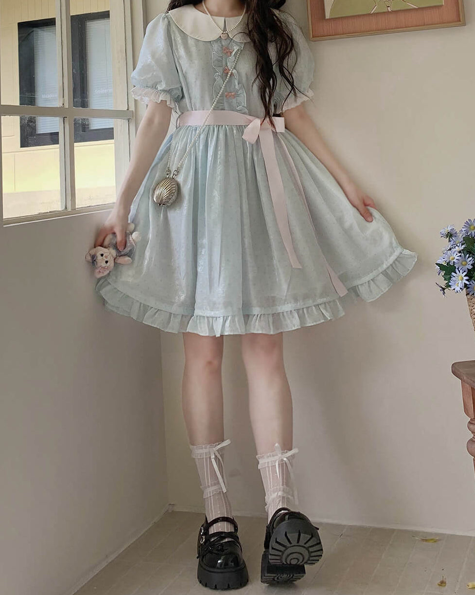 《儚げガーリー》花咲く午後のティーパーティーワンピース