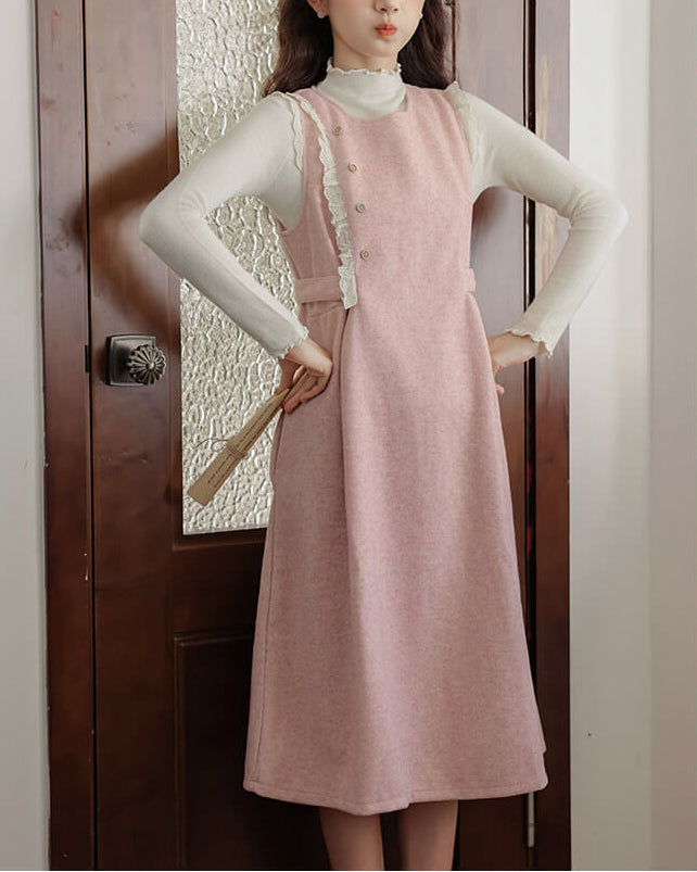 《ジャンパースカートとトップスの2点セット》淡く甘い夢を編むプリンセスワンピース