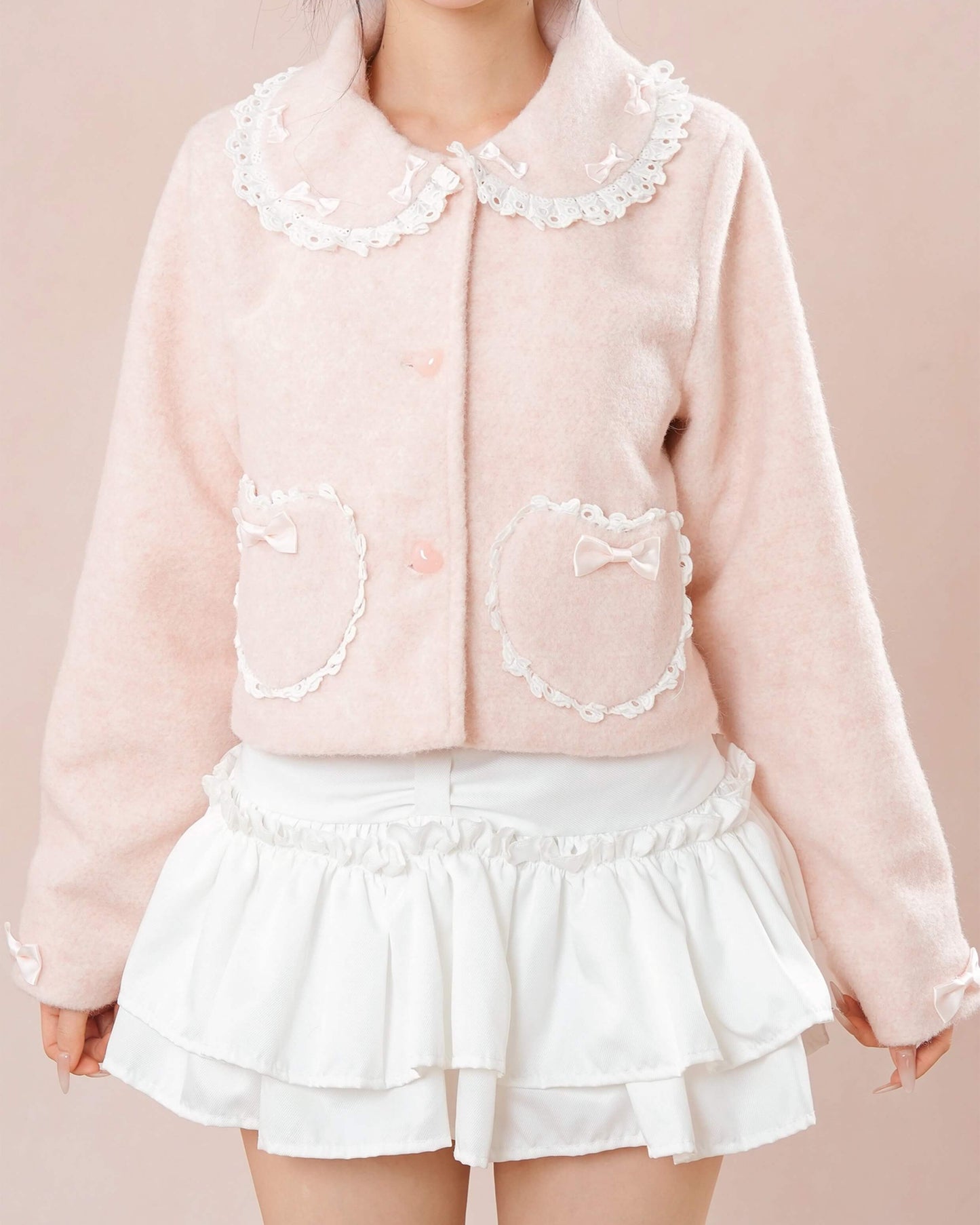 【"かわいい"をぎゅっと詰め込みました】心ときめく淡雪のハートコート