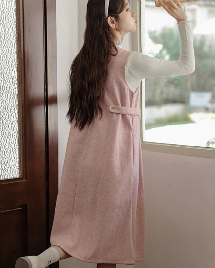 《ジャンパースカートとトップスの2点セット》淡く甘い夢を編むプリンセスワンピース