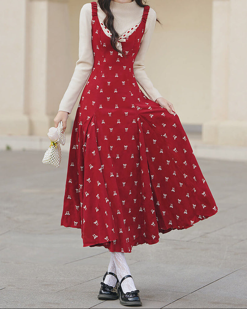 公式】【インナー次第でずっと使える】赤いリボンに恋する乙女の