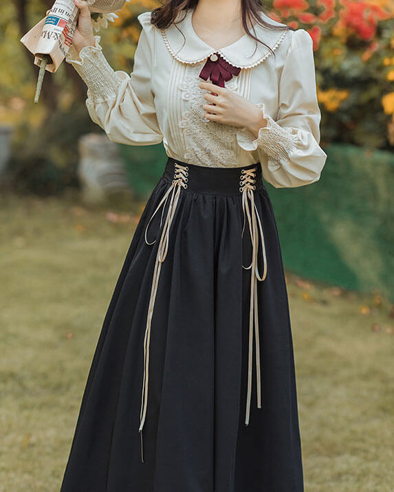 【ブラウスとスカートの2点セット】森のプリンセスのロマンティックセットアップ（全5色）