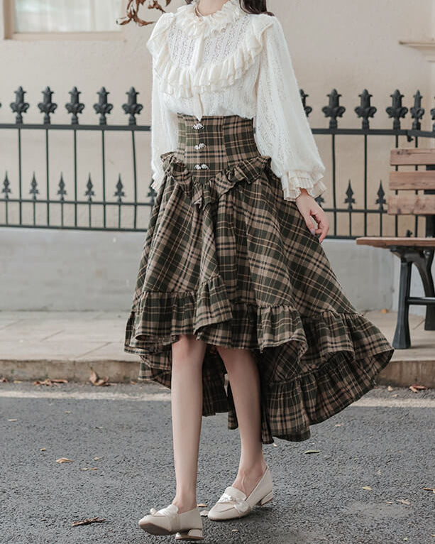 【歩くたびふわっと広がるアシンメトリー】木漏れ日に揺れるフェアリーテイルスカート