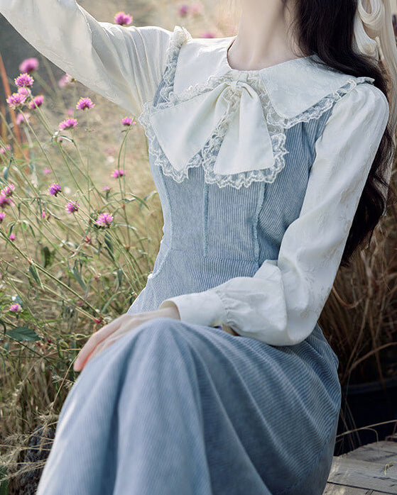 【ブラウスとジャンパースカートの2点セット】静かな庭園に佇むプリンセスワンピース