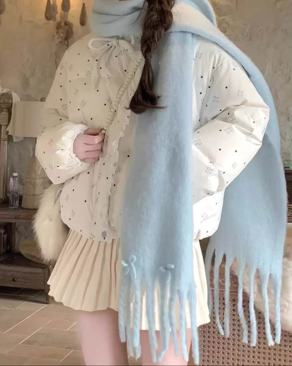 《リボンに包まれる、ふわもこダウン》夢見るバレリーナの約束アウター（全2色）