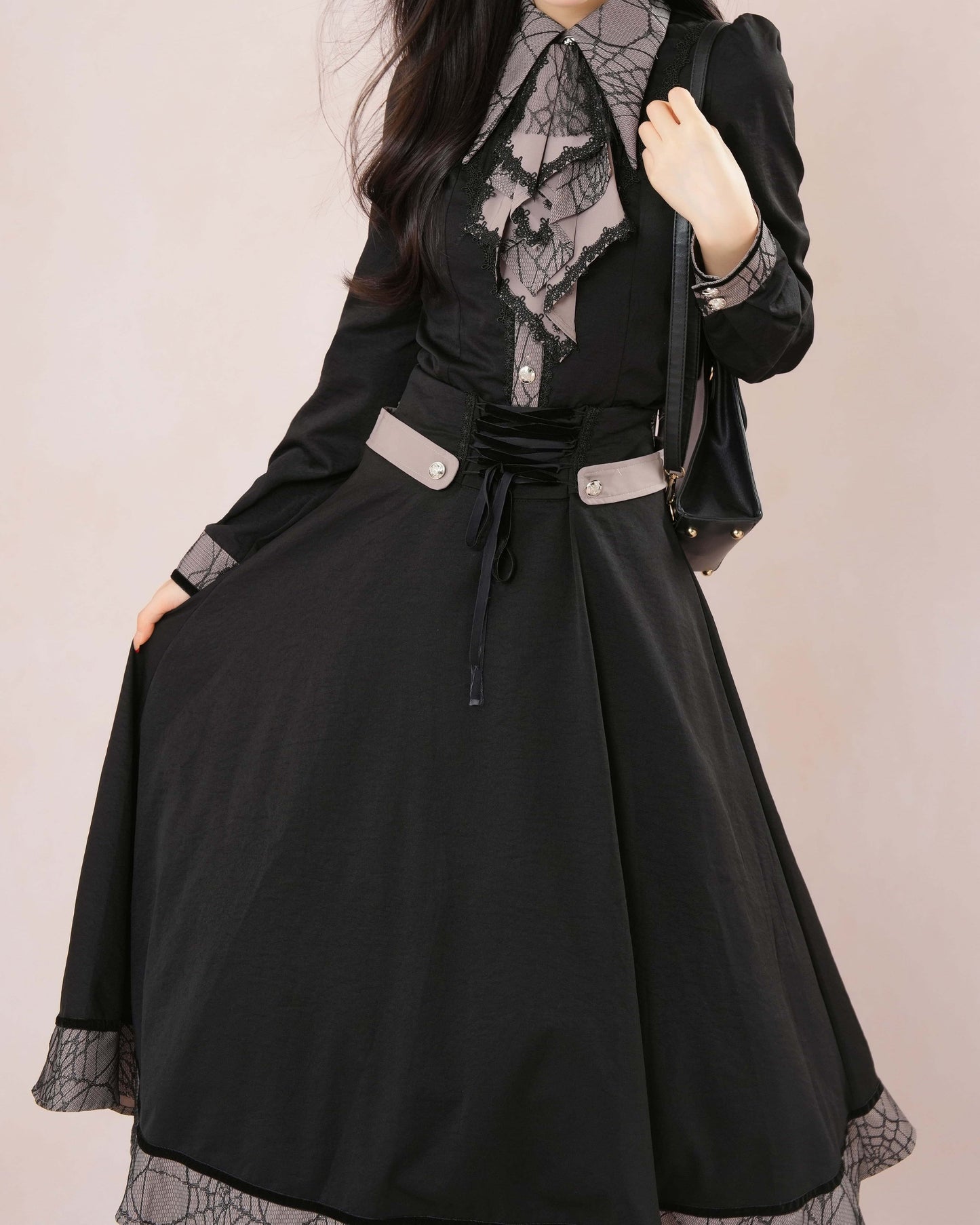 【2点セット】《クラシカルに、美しく。》静寂をまとう黒の舞踏会セットアップ