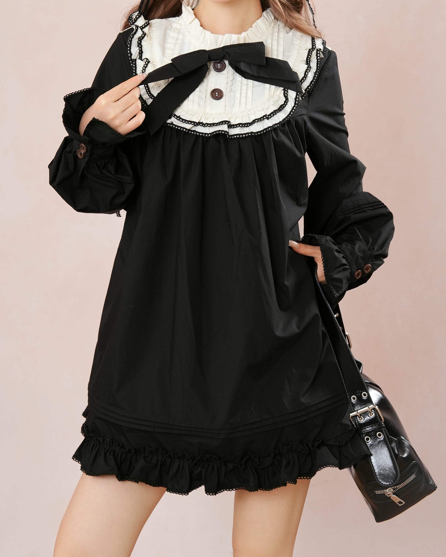 【ワンピースとペチコートの2点セット】夢見る天使のティアードワンピース（全2色）