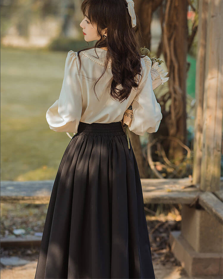 【ブラウスとスカートの2点セット】森のプリンセスのロマンティックセットアップ（全5色）