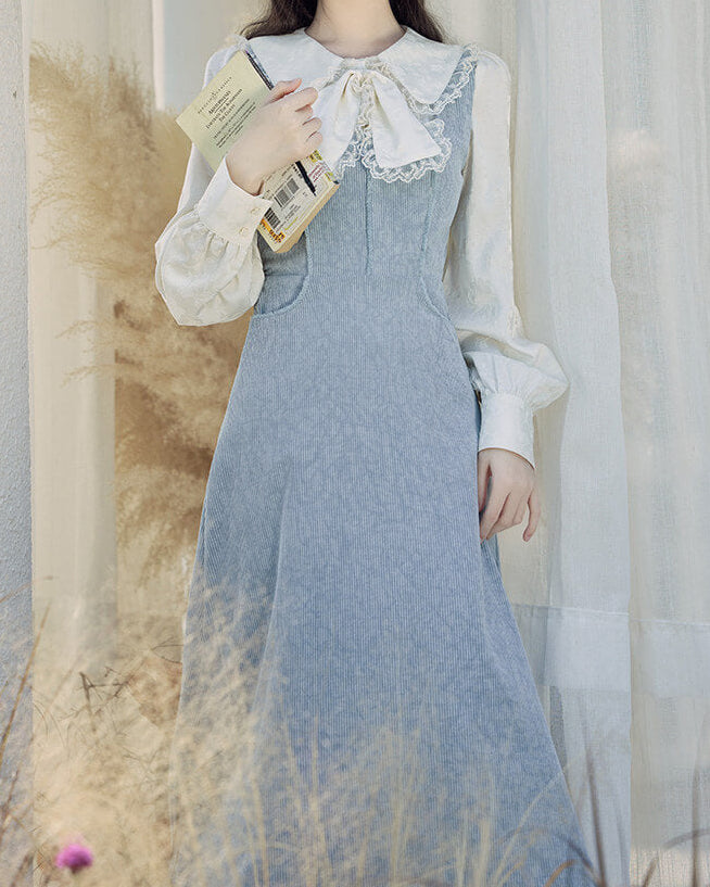 【ブラウスとジャンパースカートの2点セット】静かな庭園に佇むプリンセスワンピース