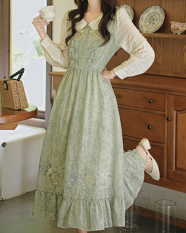 《一枚でおとぎ話の主人公コーデが完成》小さな庭園に佇む森のプリンセスワンピース