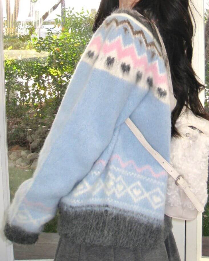 《ふわふわ質感×優しいカラー》雪空に溶けるお姫様の歌声カーディガン