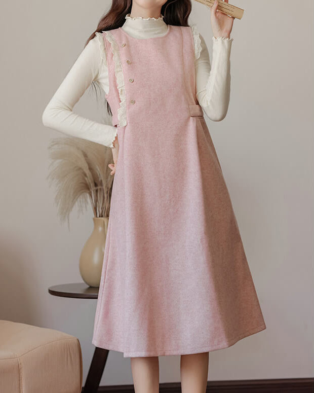 《ジャンパースカートとトップスの2点セット》淡く甘い夢を編むプリンセスワンピース