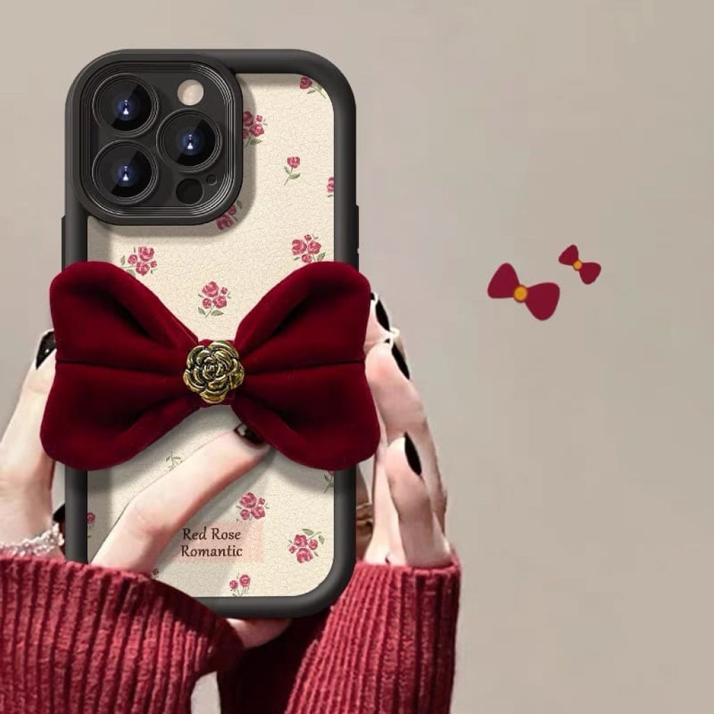 アンティークなロマンチックIphoneケース（全2色） Iphone 15 / ブラック