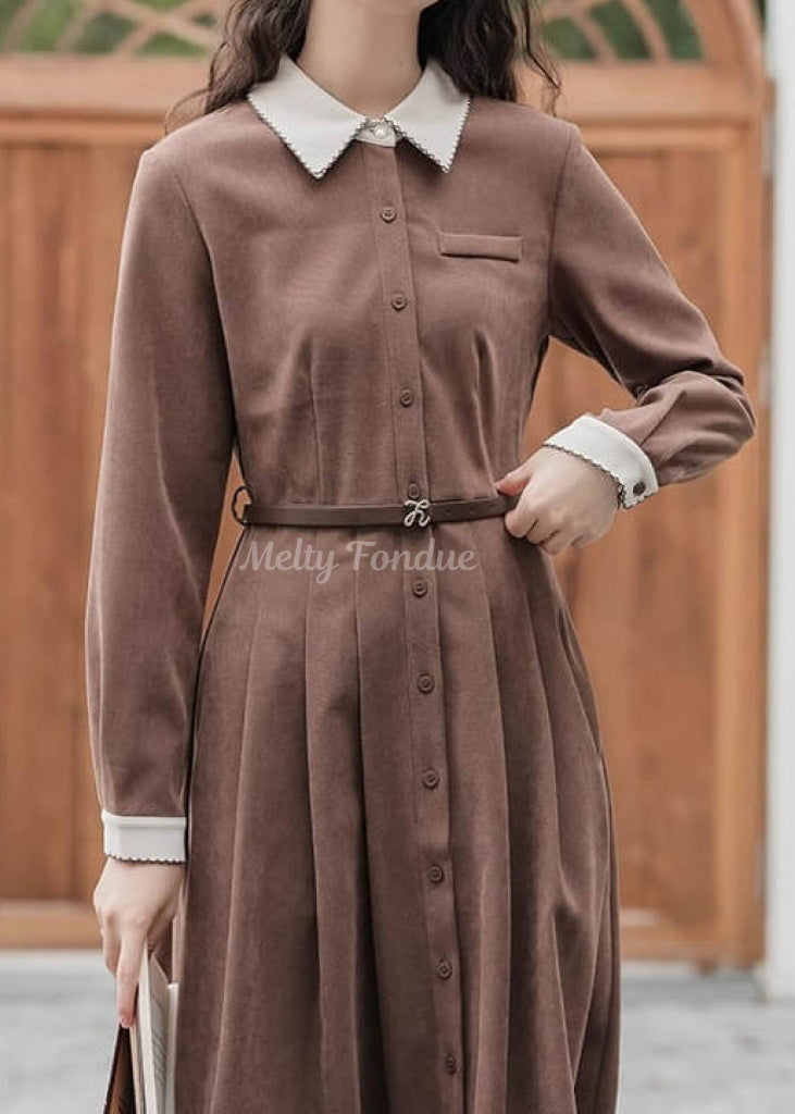 《便利なベルト付き》木漏れ日の午後に紡ぐワンピース