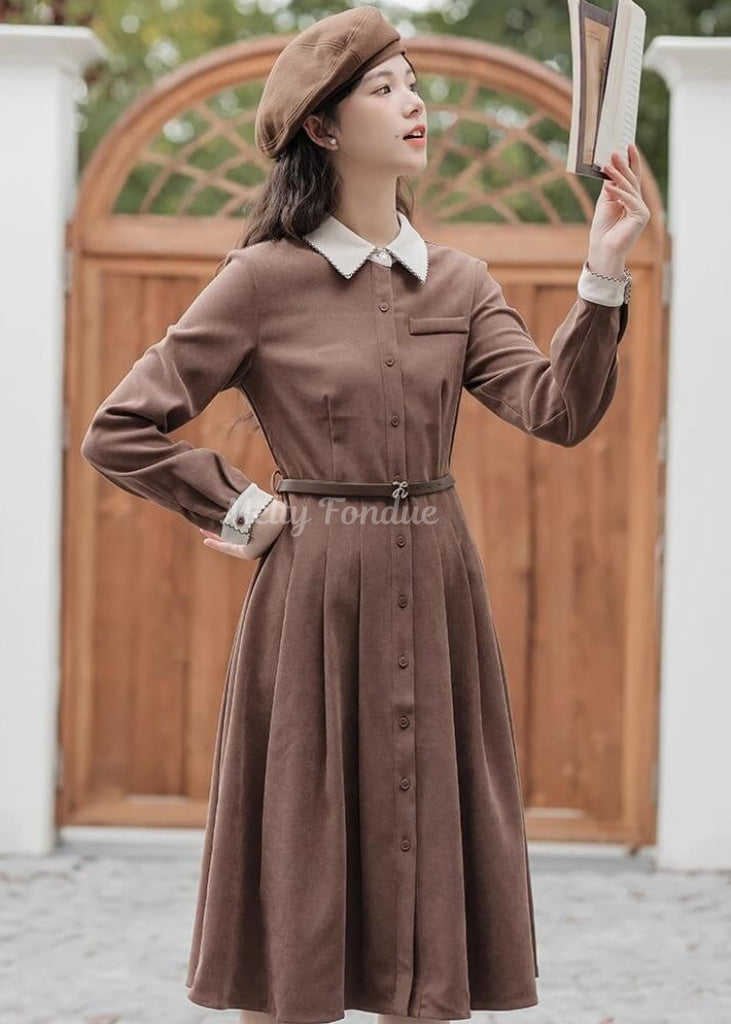 《便利なベルト付き》木漏れ日の午後に紡ぐワンピース