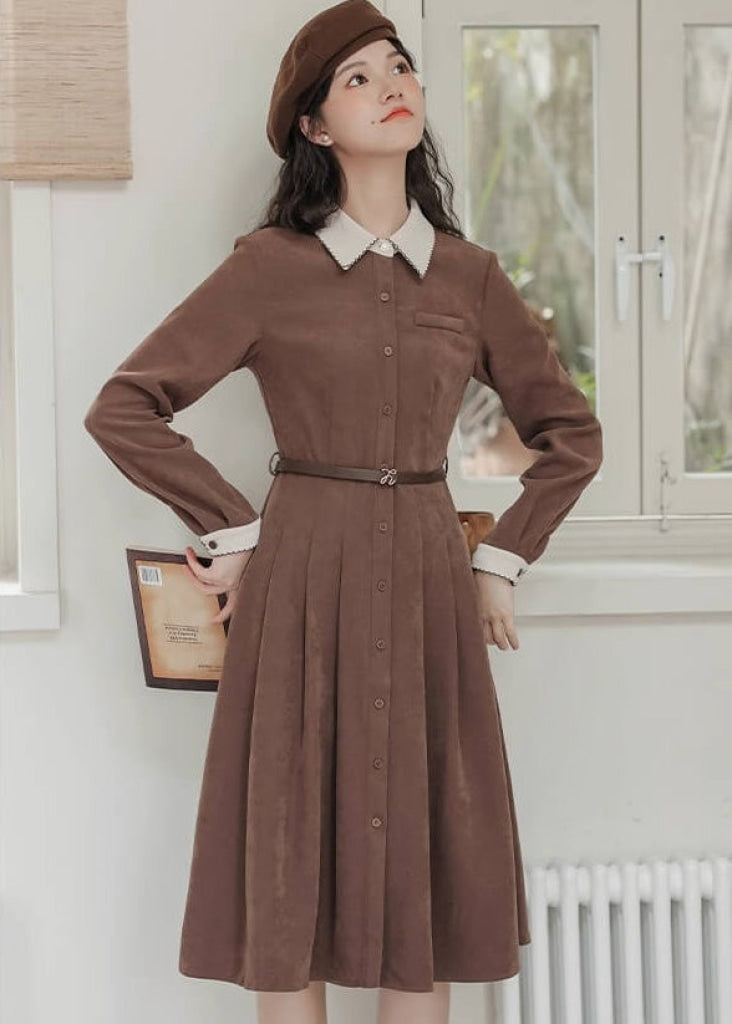 《便利なベルト付き》木漏れ日の午後に紡ぐワンピース