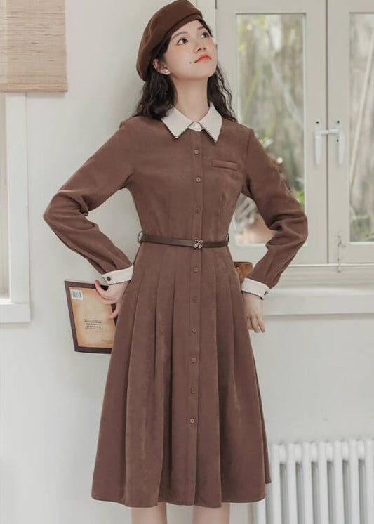 《便利なベルト付き》木漏れ日の午後に紡ぐワンピース