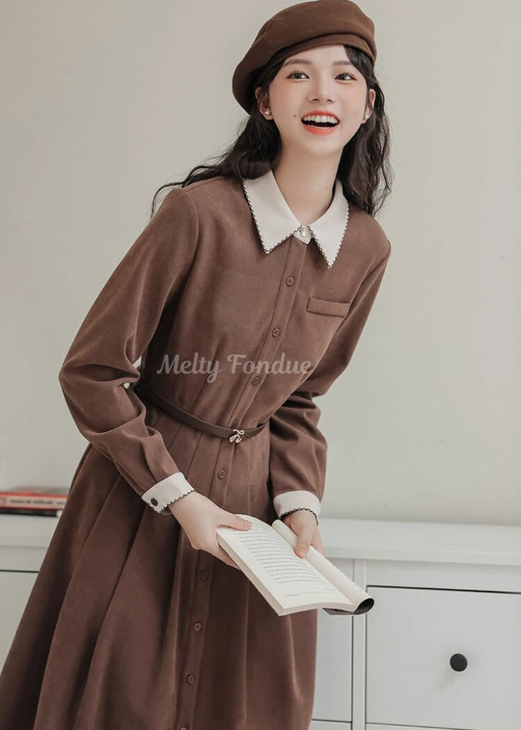 《便利なベルト付き》木漏れ日の午後に紡ぐワンピース