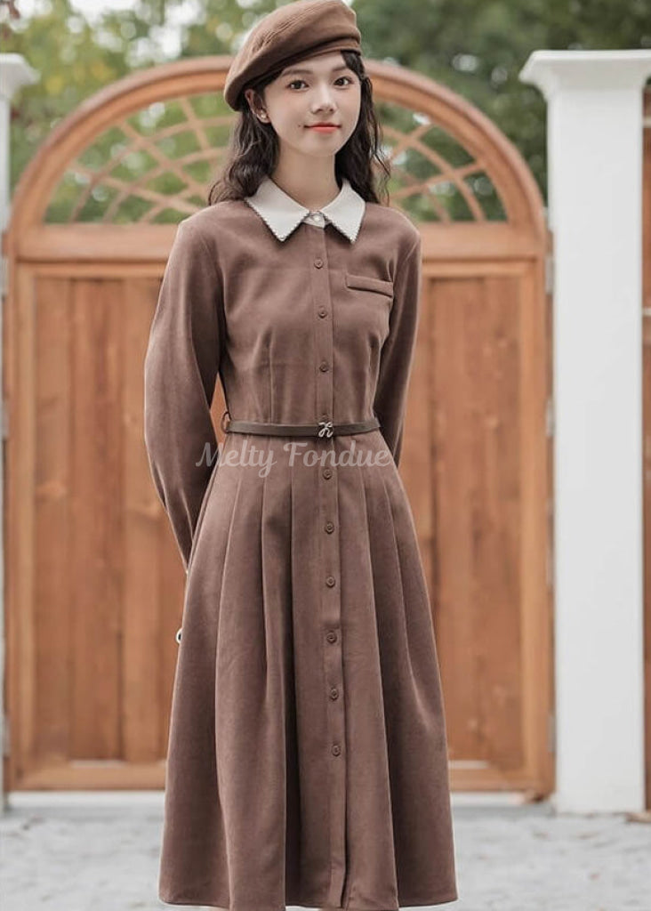 《便利なベルト付き》木漏れ日の午後に紡ぐワンピース