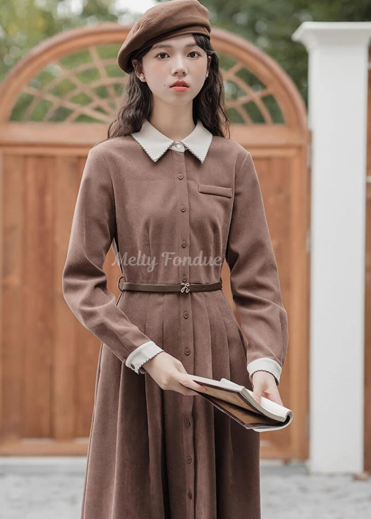 《便利なベルト付き》木漏れ日の午後に紡ぐワンピース