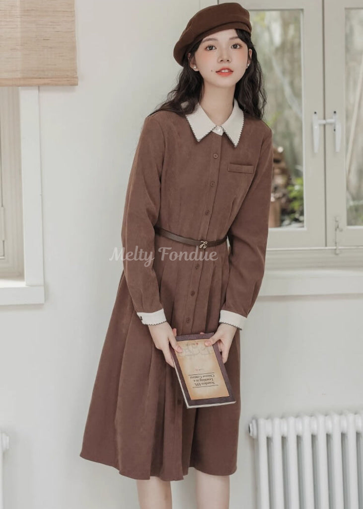 《便利なベルト付き》木漏れ日の午後に紡ぐワンピース