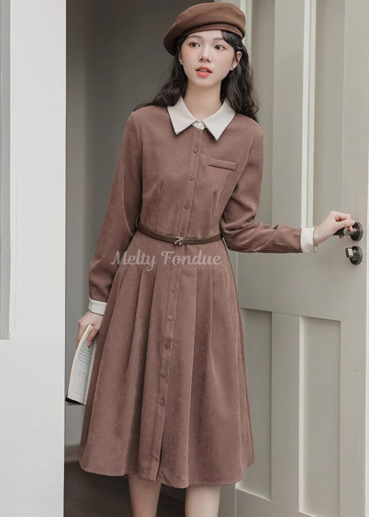 《便利なベルト付き》木漏れ日の午後に紡ぐワンピース