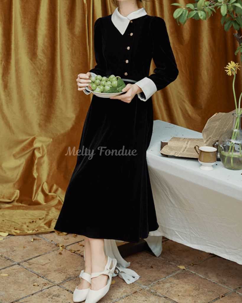 《便利なベルト付き》漆黒の夜会に咲くワンピース