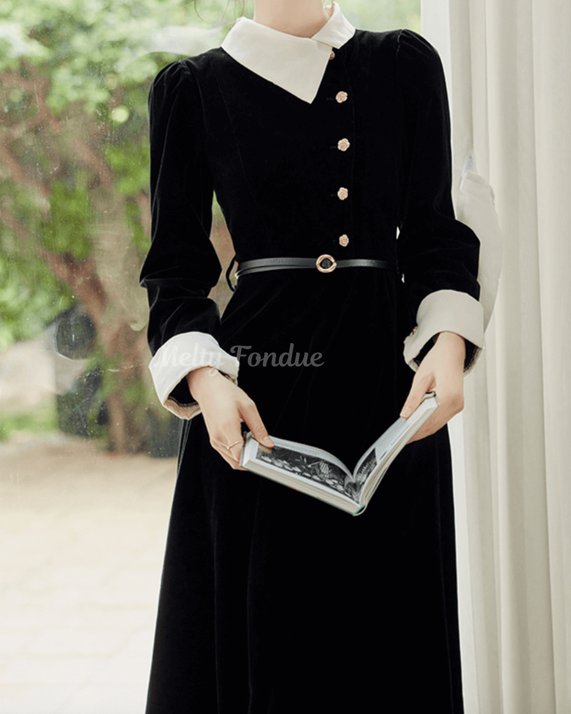 《便利なベルト付き》漆黒の夜会に咲くワンピース