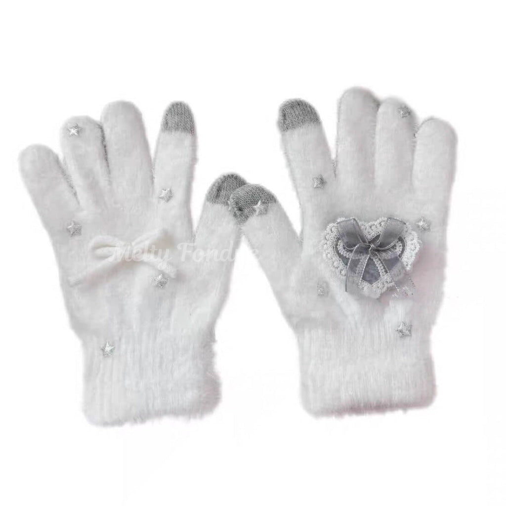 星屑のリボンと雪のハートグローブ