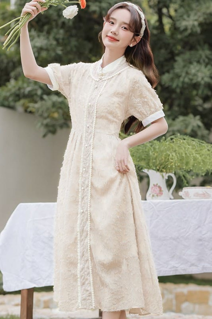 公式】【ふんわりと甘く、上品に】甘さ秘めたお嬢様のワンピース-全2色